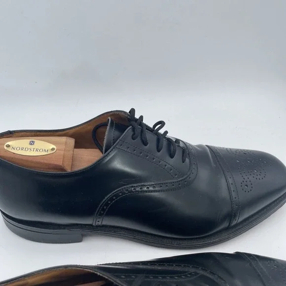 William Chatsworth Black Wing‎ Tip Vintage Dress Shoes Made England 11D